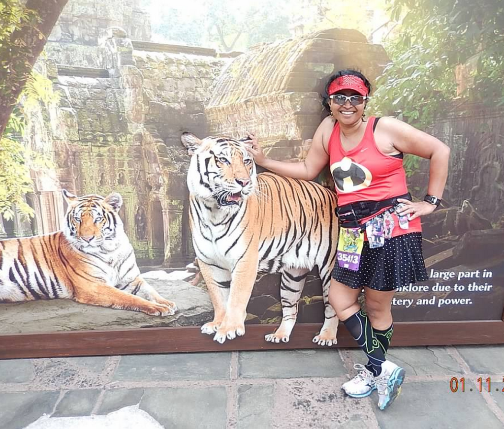 In which marathon do you get a chance to stop and pet a tiger?  (well ... to stop and pet a photo of a tiger)