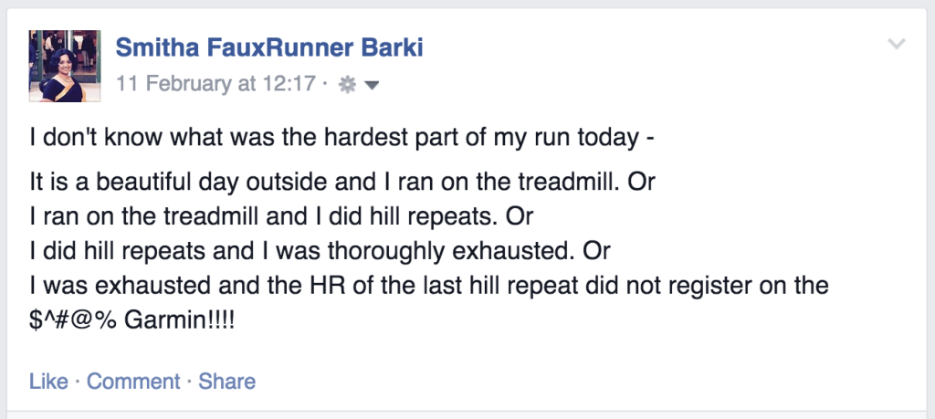 Hill Repeats on treadmill